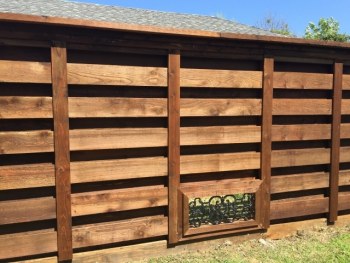 Horizontal Doggie Window Cedar Fence