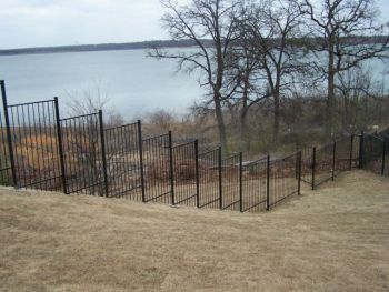 Metal Iron Fence on the Hill