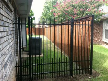 Wood Fence and  Iron Gate
