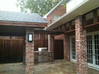 Stone Column Patio Cover