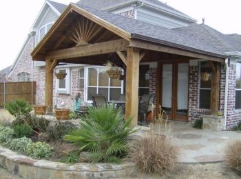 Gable Patio Cover with Stamped Floor