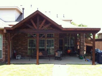 Cedar Stained Gable Patio Covers