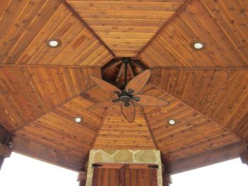 Cedar Patio Covers with Ceiling Fan