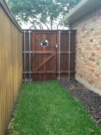 Wooden Pedestrian Gates with Metal Post