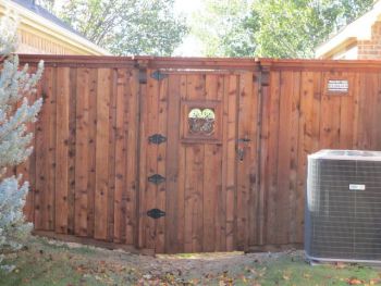 Flat Top Wood Stained Pedestrian Gates