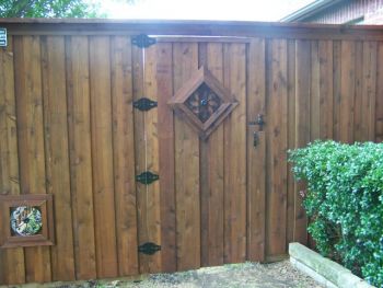 Flat Top Cedar Stained Pedestrian Gates