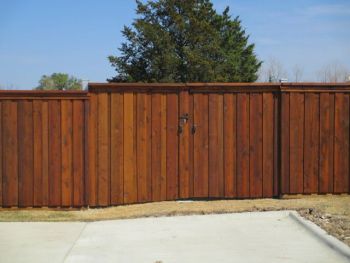 Double Door Cedar Stained Pedestrian Gates