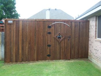 Texas Star Wood Stained Pedestrian Gates