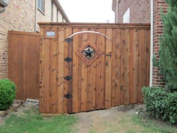 Star Decorative Cedar Stained Pedestrian Gates