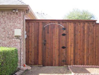 Arch Top Cedar Stained Pedestrian Gates