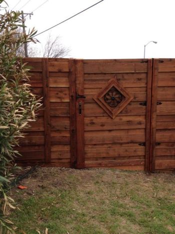 Decorative Wood Stained Pedestrian Gates