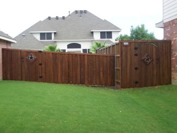 Backyard Star Decorative Cedar Stained Pedestrian Gates