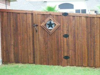 Star Decorative Cedar Stained  Gates