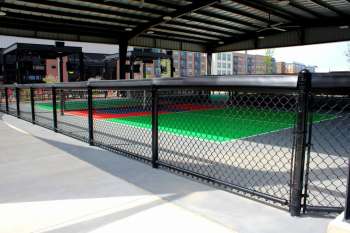 chain-link fencing around outdoor pickleball courts