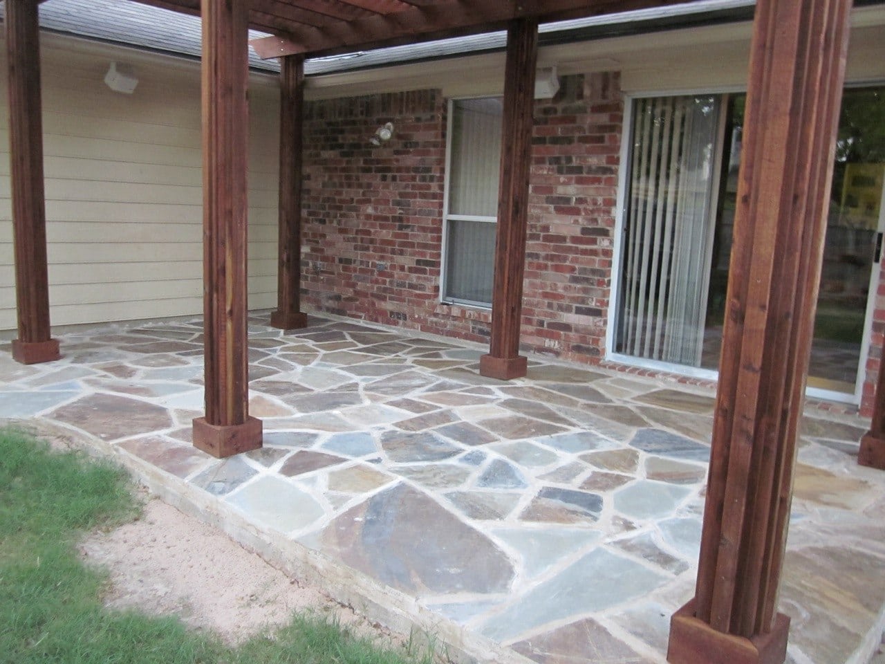 Flagstone Patio Installation by Texas Best Fence & Patio