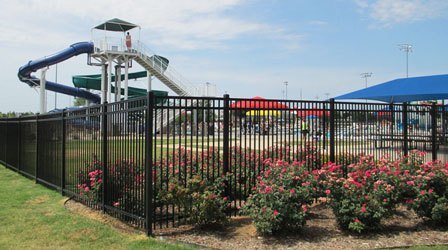 commercial security fence for waterpark by Texas Best Fence & Patio