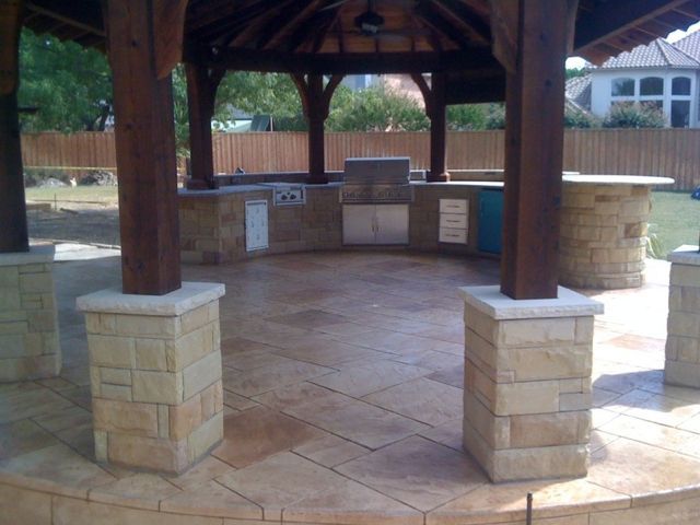 custom concrete patio pathway