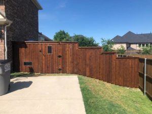 hardscapes - wood fence with new dark stain