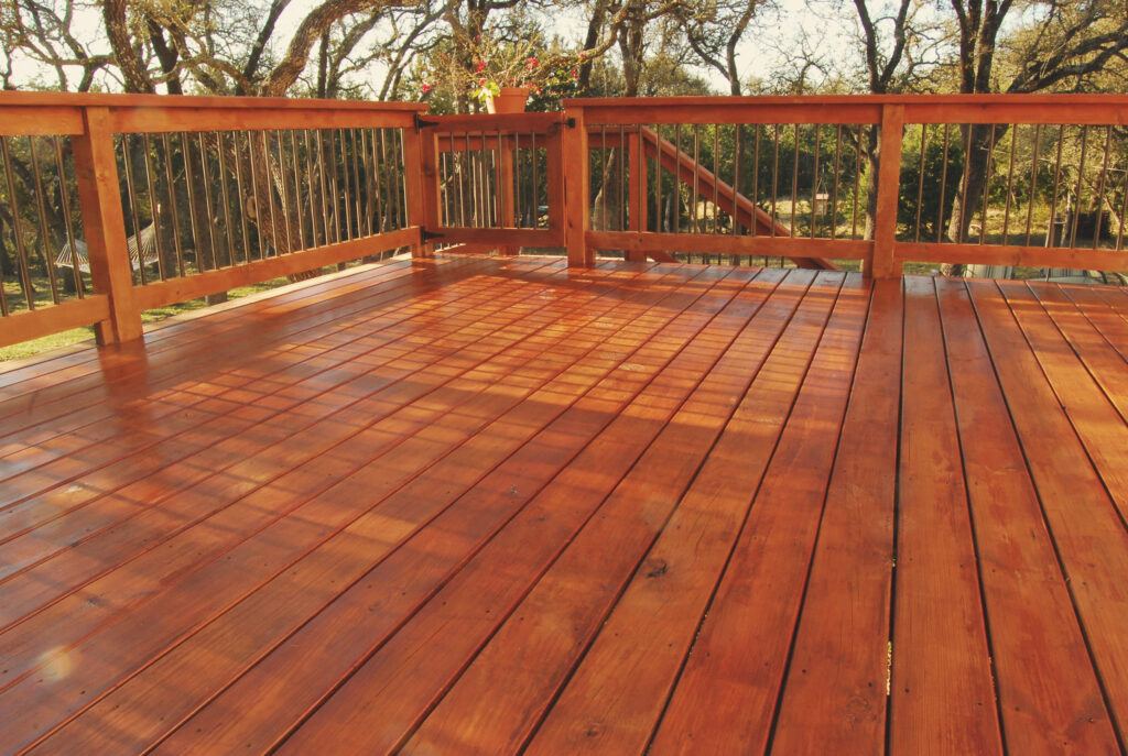 Stained Wood Deck by Texas Best Fence & Patio