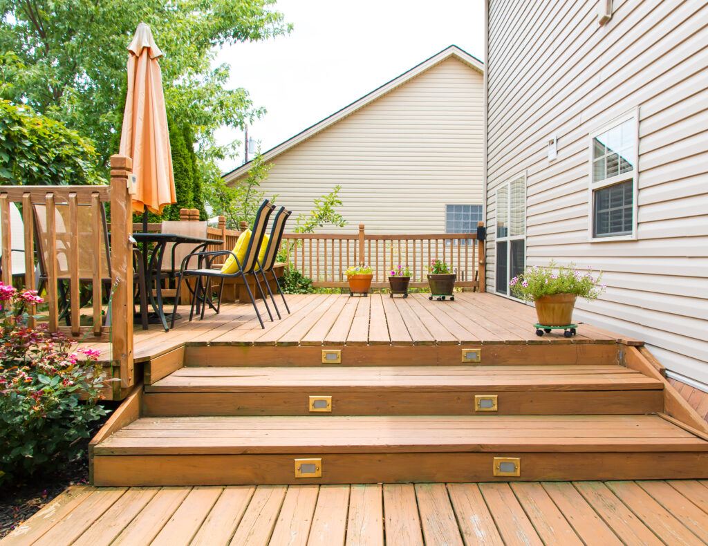 Stained Wood Deck by Texas Best Fence & Patio