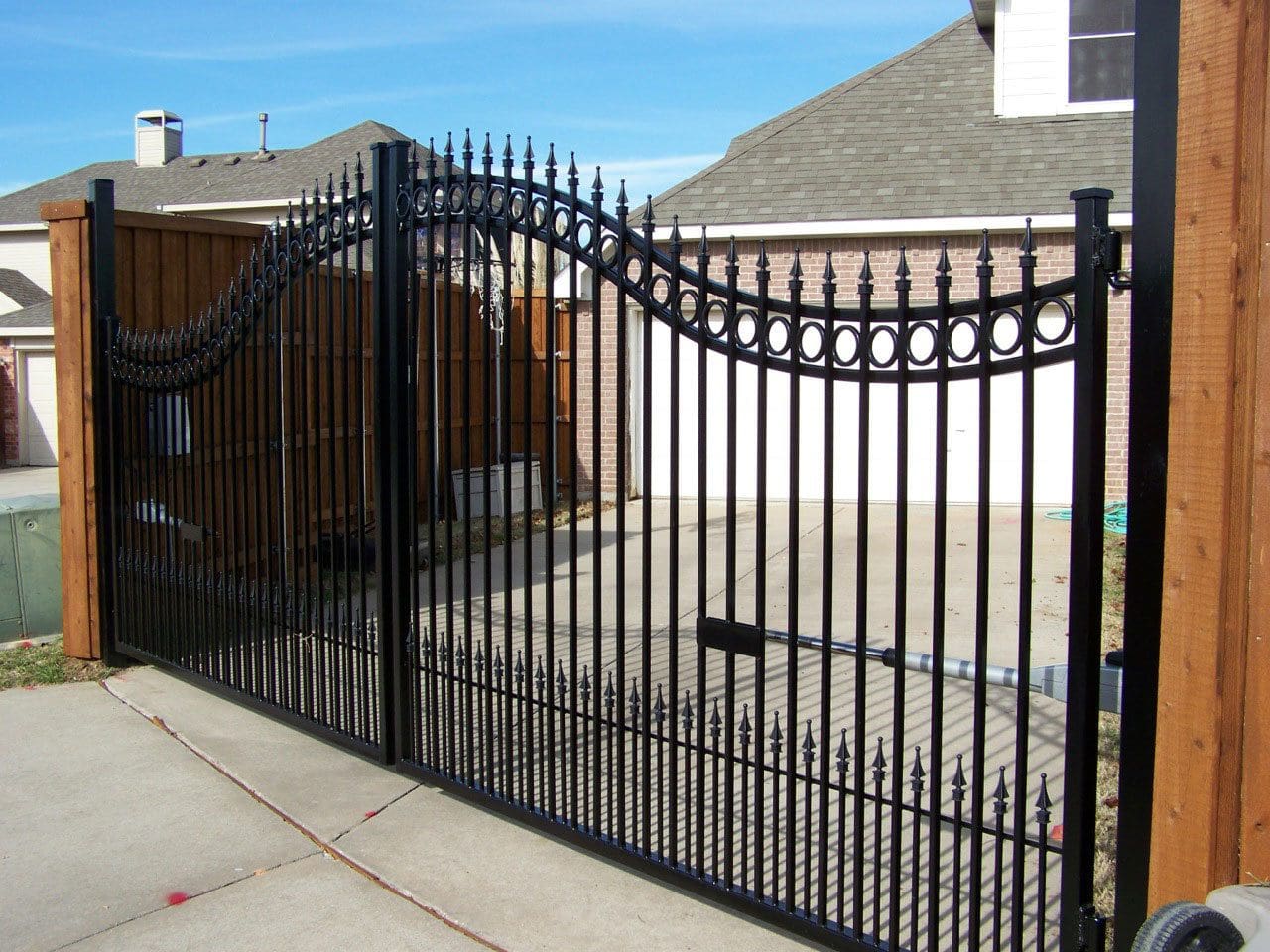 Iron-Picket-Double-Automatic-Swing-Gate