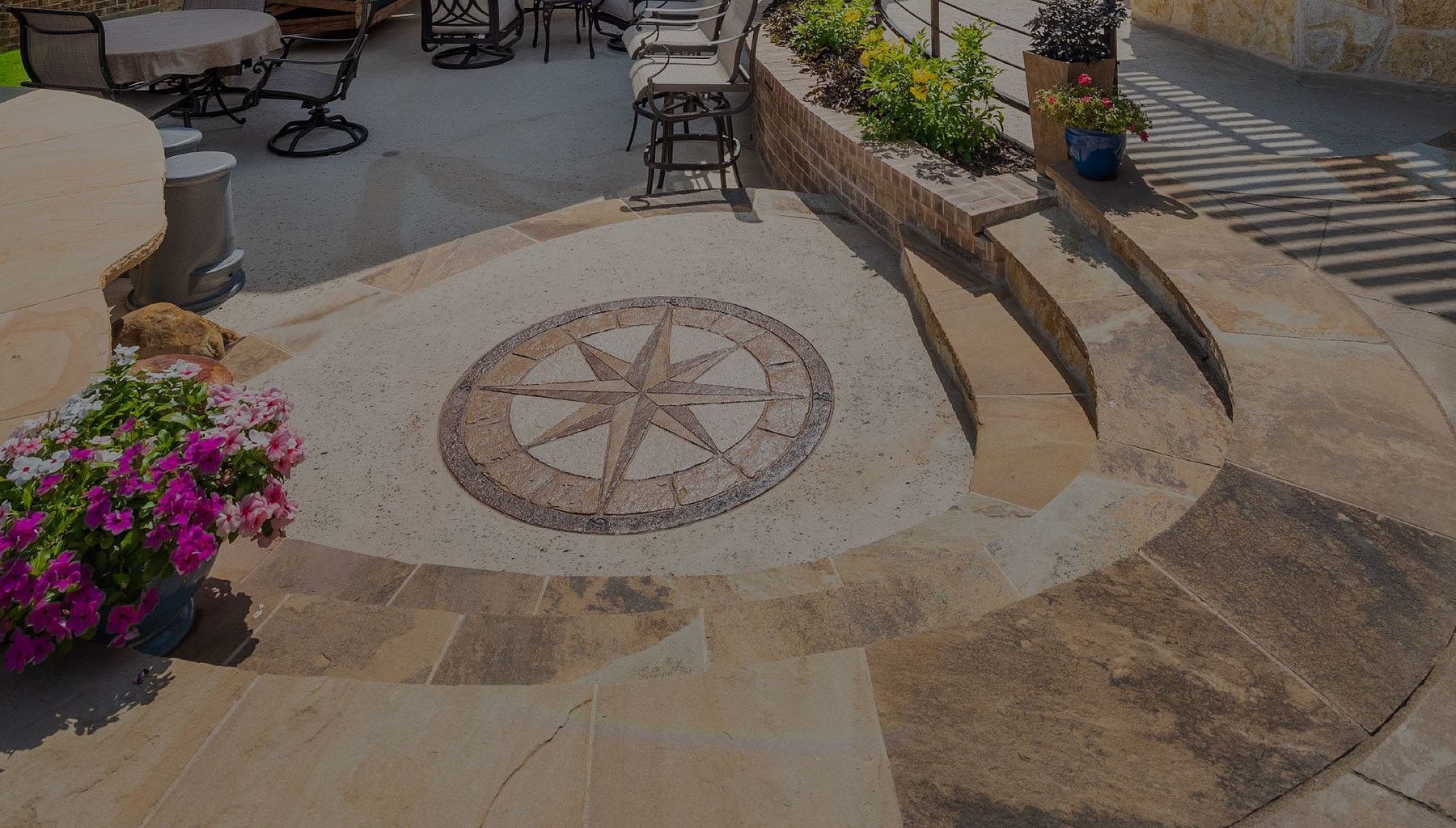 Flagstone Concrete Patio  by Texas Best Fence & Patio