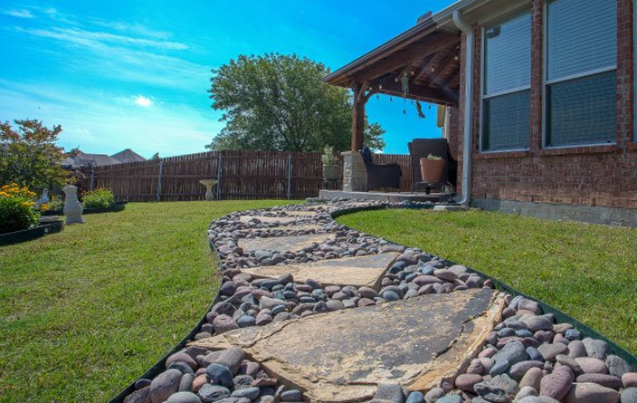 custom concrete patio pathway