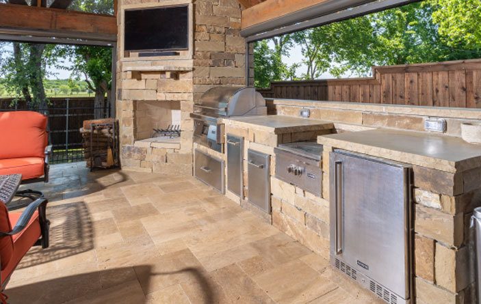 Custom Outdoor Kitchen Design by Texas Best Fence & Patio