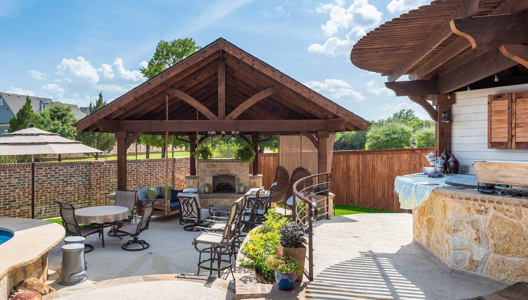 Outdoor Living Space  by Texas Best Fence & Patio