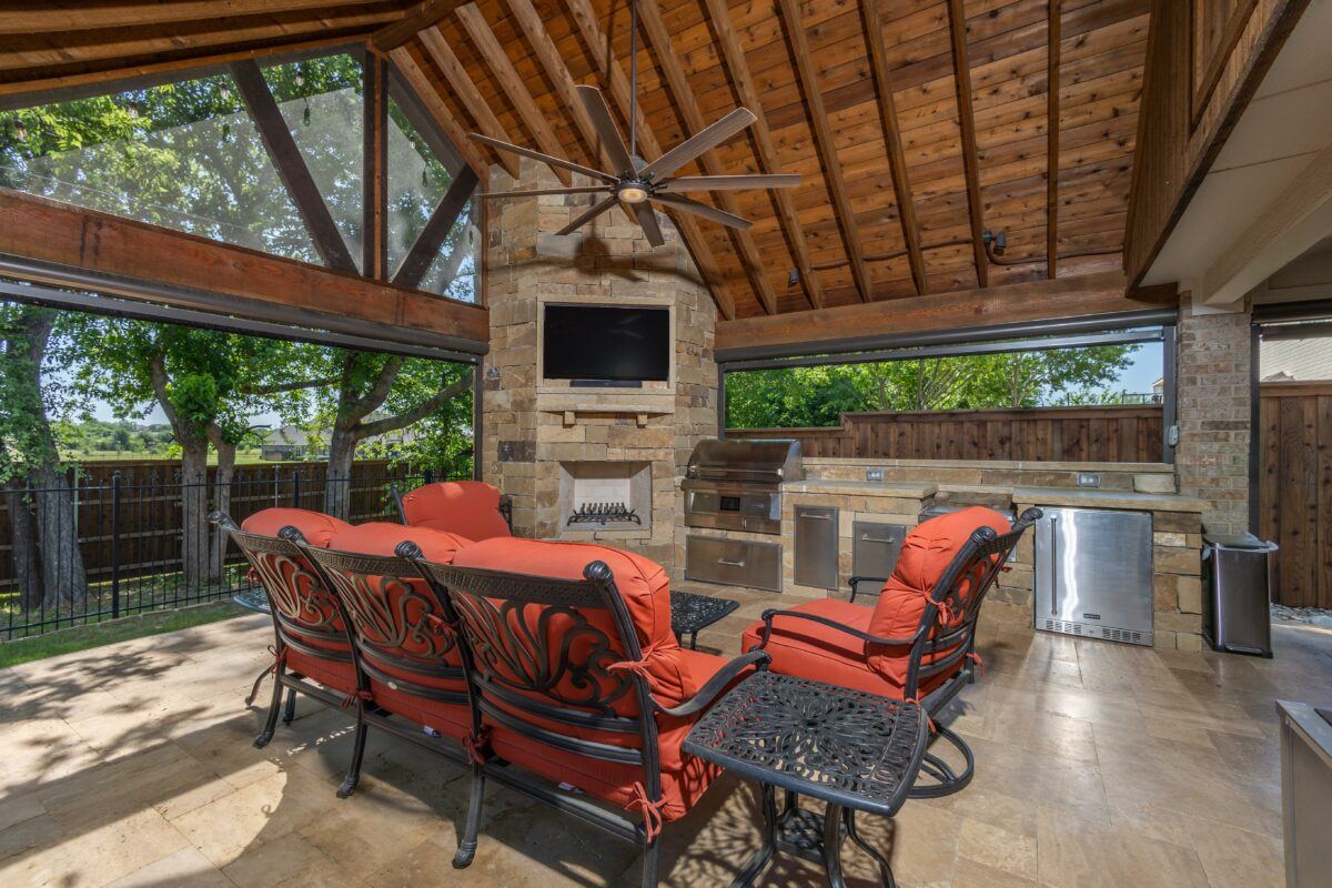 Outdoor Kitchen and Deck project by Texas Best Fence