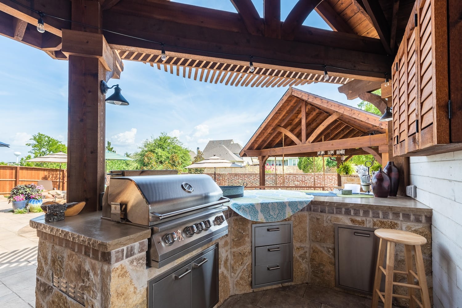 Custom Outdoor Kitchen Design by Texas Best Fence & Patio