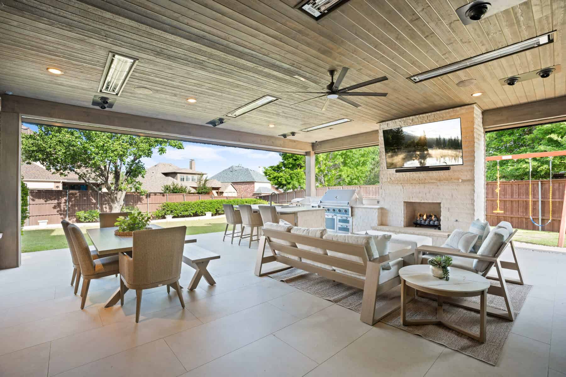 outdoor living space with a beautiful outdoor kitchen